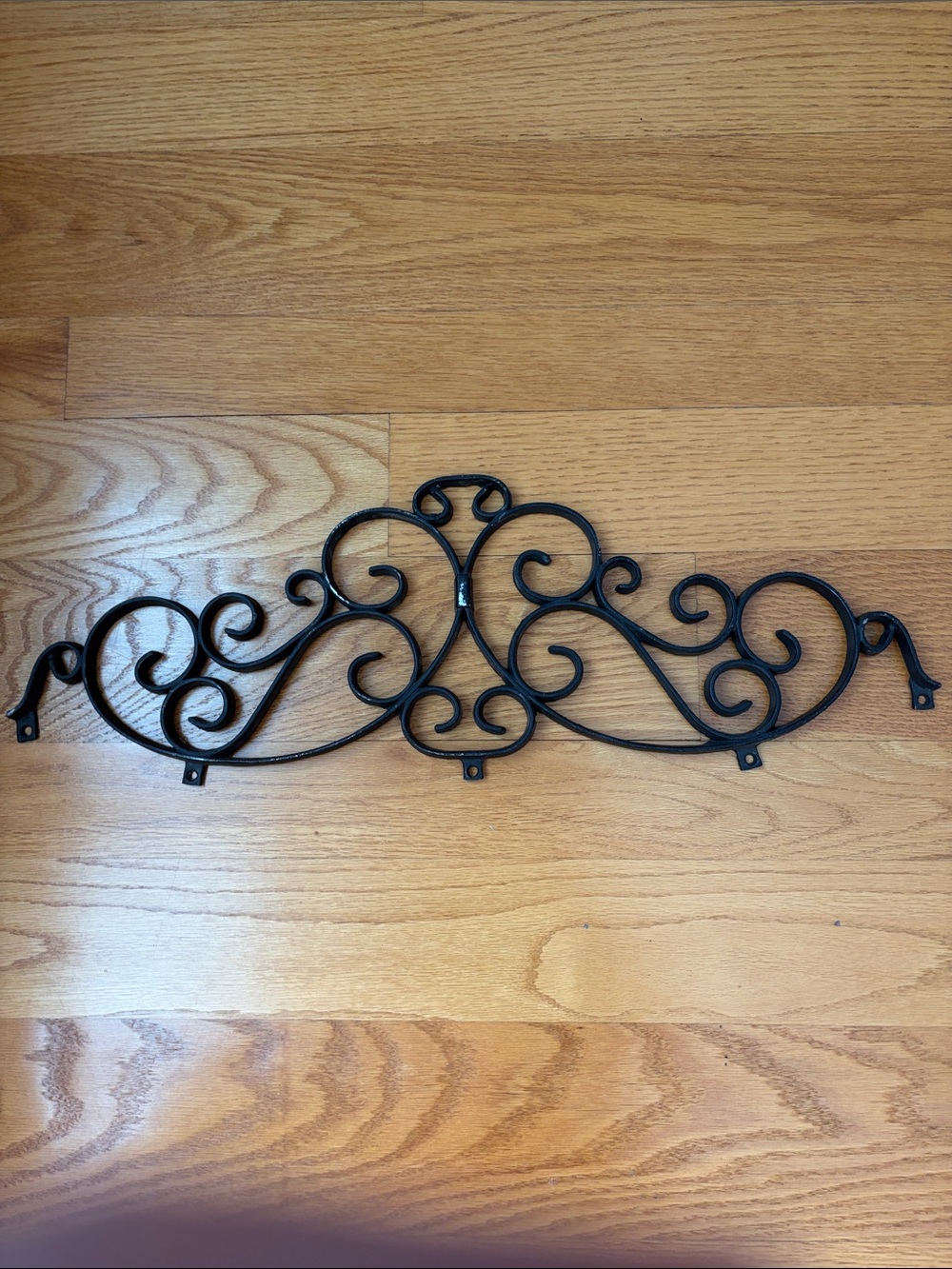 Black Scroll Metal Wall Accent - Elegant Home Wall Decor